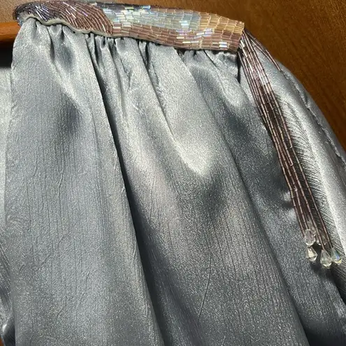 Vintage 80s Silver Beaded Jumpsuit size 8