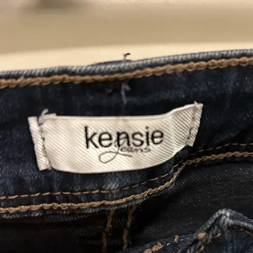 Kensie  Effortless Ankle Mid Rise Dark Wash Distressed Jeans - size 8/29