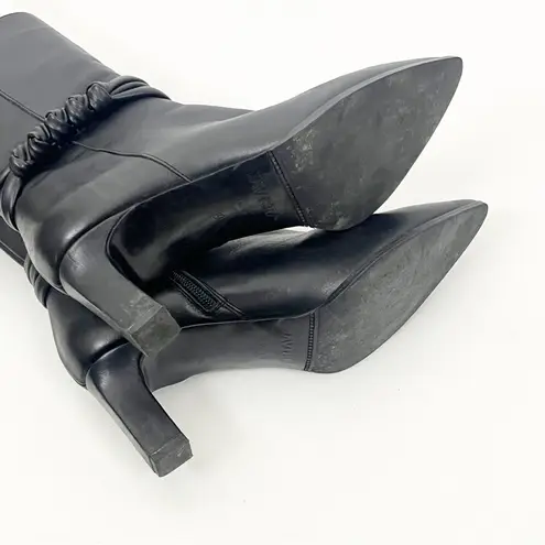 JAVIERA Classic Black Buttery Soft Leather Zipper Closure Point Toe Boots 39 Size 8