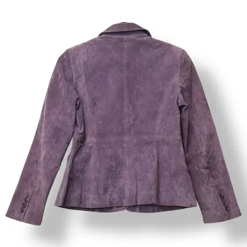 Vtg Y2K Chadwicks Women 2P Purple Suede Petite Blazer Jacket Grunge Preppy Retro