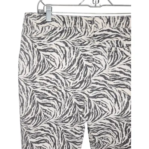 C Est. 1946 Denim Skinny Cropped Pants Capri Zebra Print Womens Contemporary 14