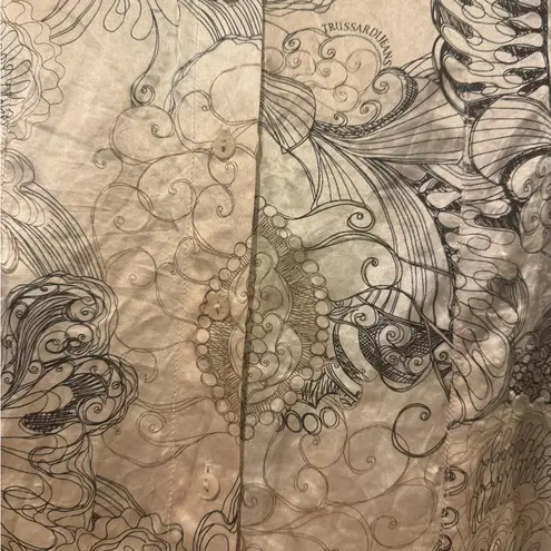 Vintage Trussardi Jeans 100% Silk made in Italy women’s top size small Tan