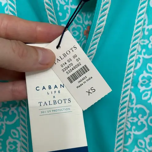 Talbots NWT  x Cabana Life Embroidered Cover Up in Aqua Medallion - Size XS