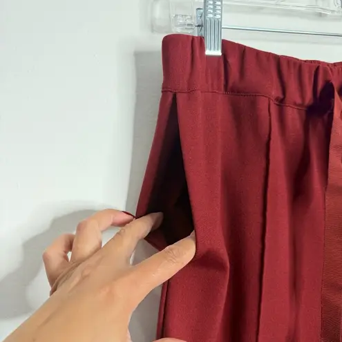Liviana Conti Burgundy Wine Drawstring Waist Pant Made In Italy Small (40) Red