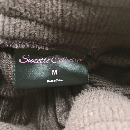 Suzette Collection Suzette Ribbed Knit Lounge Pants Brown Drawstring Women Medium 29x29 Bootcut Y2K