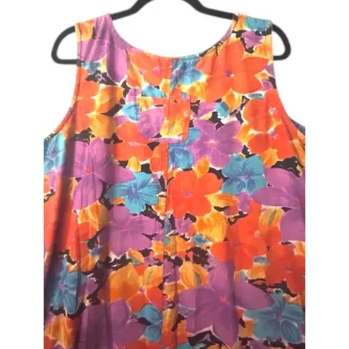 Daffodil By Loungees Tropical Floral Dress XL Sleeveless Orange Vacation Resort