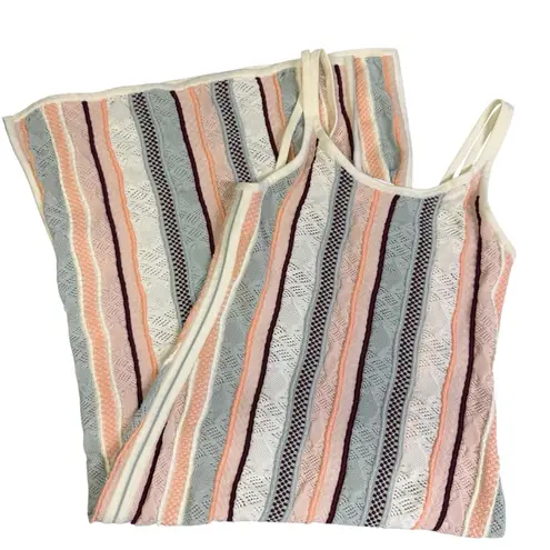 Club Monaco midi dress Multicolored Boho Knit Striped Size XS NWT Beach Vacation
