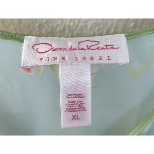 Oscar de la Renta VTG Pink Label Blue Floral Bow Maxi Slip Dress Pastel Feminine