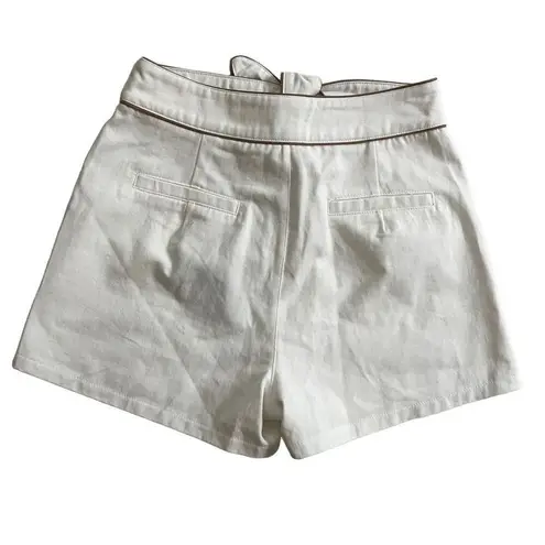 Ralph Lauren Le lis ivory denim tie shorts