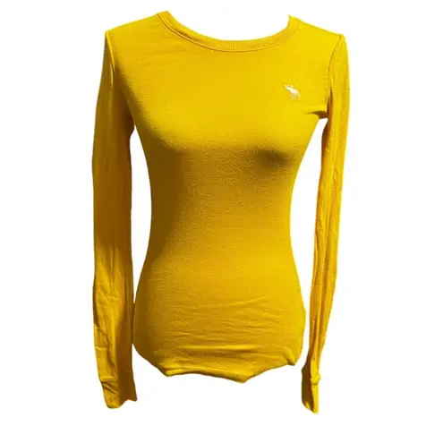 Abercrombie & Fitch  Y2K Yellow Fitted Long Sleeve Tee (S)