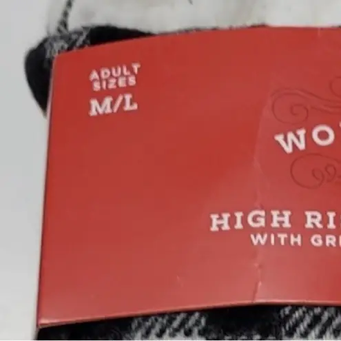 Wondershop Buffalo Check Sherpa Lined Pull On Unisex Slippers with Grippers NEW! Black Size undefined