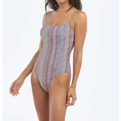 Summersalt The Classic Square Neck One Piece Swimsuit Mod Stripe Size 10 Womens