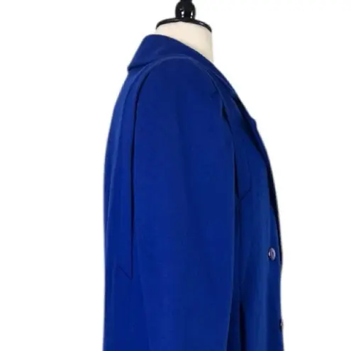 Alorna Vintage Winter Coat Long Wool Double Breasted Royal Blue Women’s Size 14