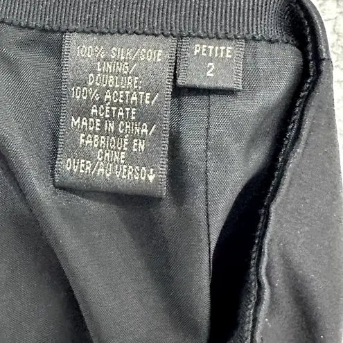 Dana Buchman Skirt Women 2P Silk Black Midi Career Office Quiet Luxury Classic