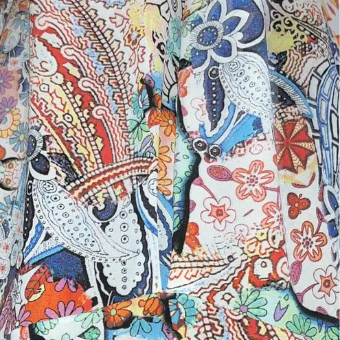 Melissa Paige ๐ Asymmetric Floral Abstract Blouse