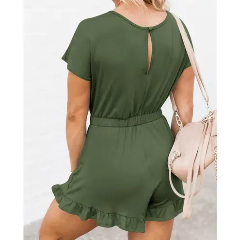 Romper 1 piece green size XL scoop neck