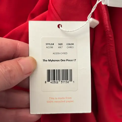 ANDIE The Mykonos One Piece LT Swimsuit Cherry Red plus Size XXL long torso NWT