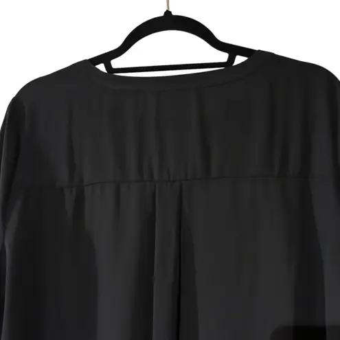 Zac & Rachel Lace Over Front Top Size XL Black Cream Boho Semi Sheer Feminine