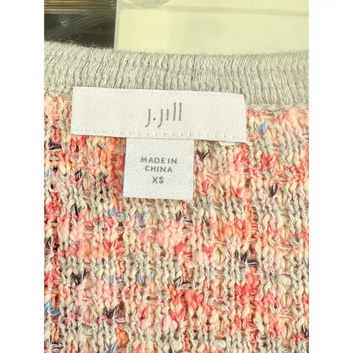 ER J. Jill Knit Tweed Cardigan Button Front Pockets Pastel Pink Blue Size undefined