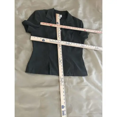 DBY Women Jacket Size 11 Olive Green Short Sleeve Open Zipper