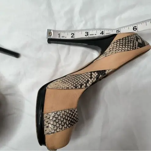 Giuseppe Zanotti Design Peep Toe High Heel Pumps Size 37 Snake Print leather