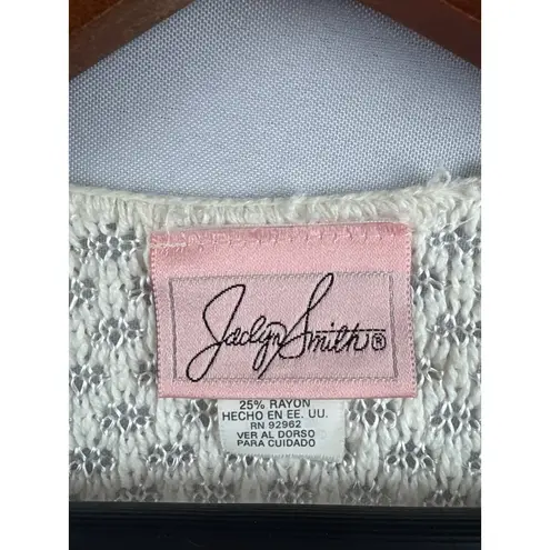 Jaclyn Smith Womens Small Cream Knit Sweater 75% Cotton 25% Rayon Made In USA