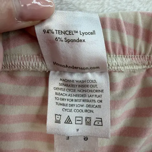 HANNA ANDERSSON Women's XL Pajama Set Short Sleeve Shorts in HannaSoft Striped Pink