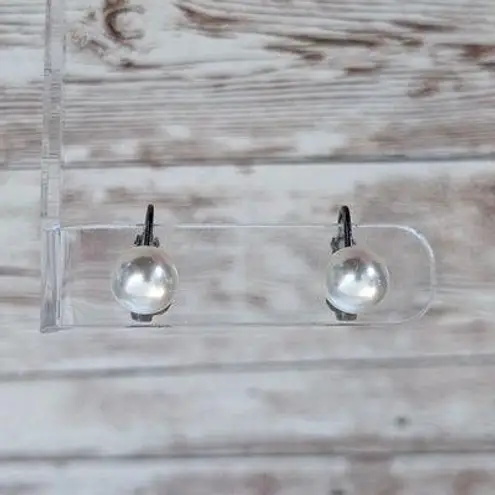Vintage Clip On Earrings Simple Faux Pearl 3/8"
