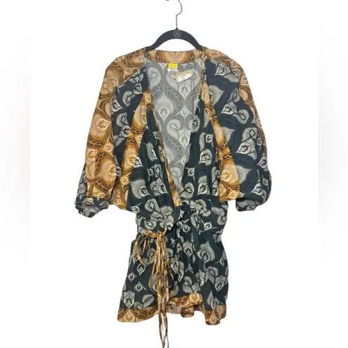 Agua Bendita Pacifico Linnea Fera Leaf Romper Women’s Size Small Boho Summer