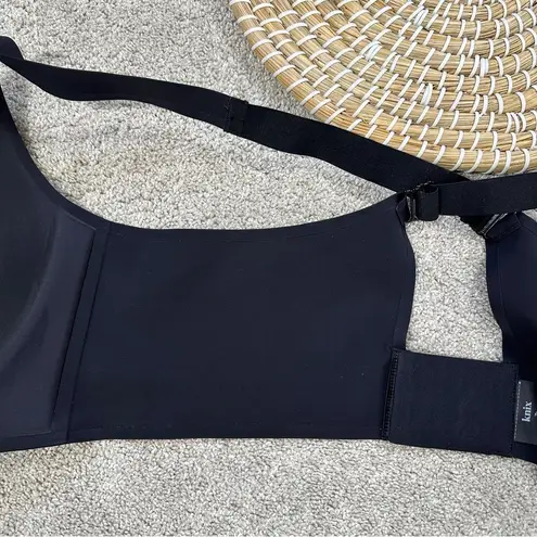 Knix Women’s Catalyst Front Zip Sports Bra Cross Back High Impact Black Size 7+