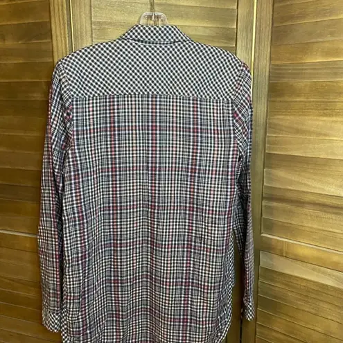 J.Jill Gingham & Plaid Button Front Shirt Size XS Red
