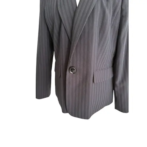 Le Suit Black Gray Pinstriped Blazer Jacket Size US 14