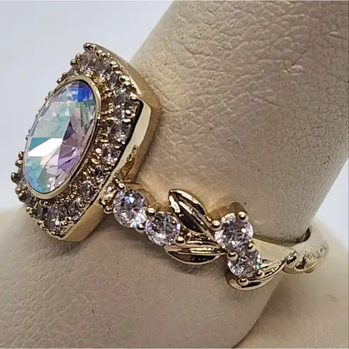 Fragrant Jewels  Nutcracker Collection Aurora Borealis & Clear Rhinestone Ring