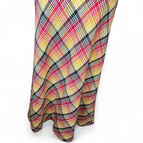 Tattoo of California vintage 70’s plaid maxi skirt fall retro high waisted Orange