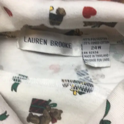 VINTAGE TEDDY BEAR TURTLE NECK LONG SLEEVE Red Size XL