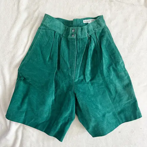 Vintage David Hollis Teal Suede Shorts Green