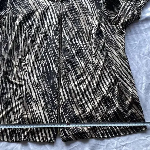 MSK Women’s Gold/Black Sparkle Neck Slinky Western Stretch Top Blouse Size 2XL Black