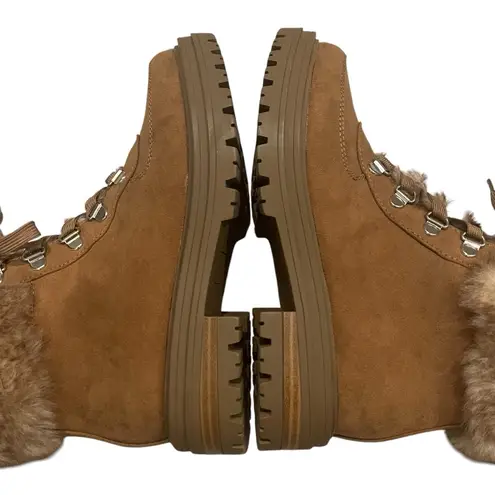 New, Sun + Stone Womens Orlaa Ankle Round Toe Winter & Snow Boots Tan Size 6