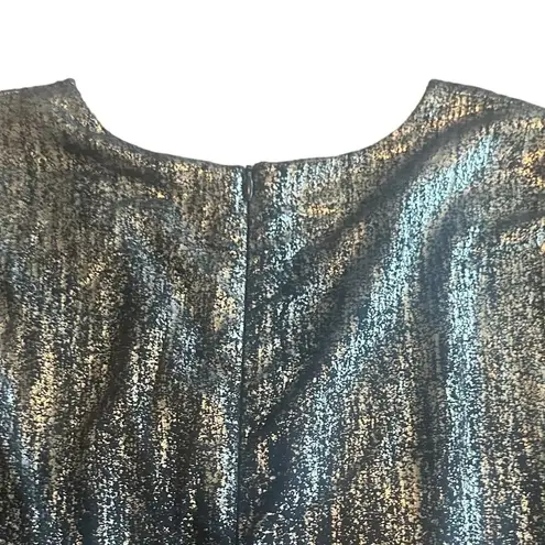 Fifteen Twenty Black Bodycon Dress Long Sleeve Silver Metallic Size Small Womens