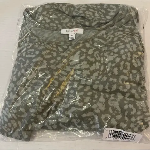 Skinny Girl Jeans Brand Soft Stretchy Green Connie Ruched Midi Dress Size XL New!