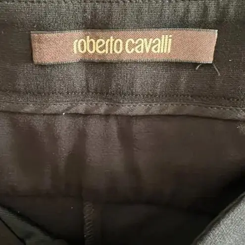 Roberto Cavalli Black Mid-Rise Cropped Skinny Leg Pants, Medium/IT42