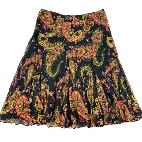 Dana Buchman Vintage Silk Paisly Skirt Women's Sz 4P