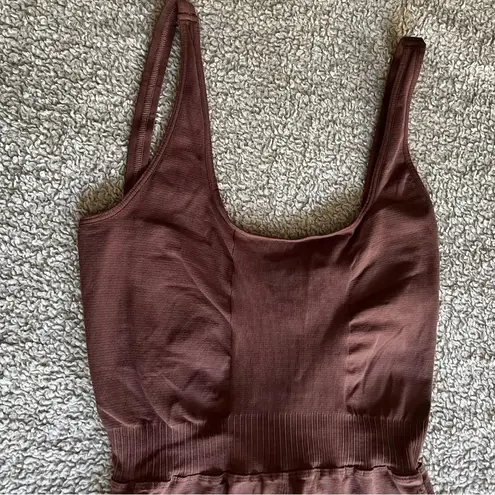 Free People Good Karma Sz M/L One Piece body suit Jumpsuit Lightweight Brown NWT Size M