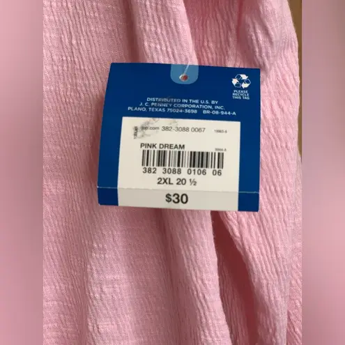 Arizona Jeans Arizona Jean Company Pink Button-Down Tie Front Top. Size-2XL