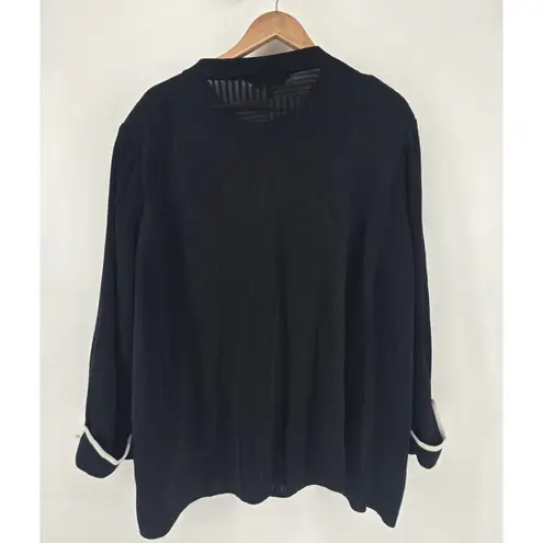 Ming Wang Women's Open Front Knit Cardigan Gold Cream Accent Size 2X - Image 3