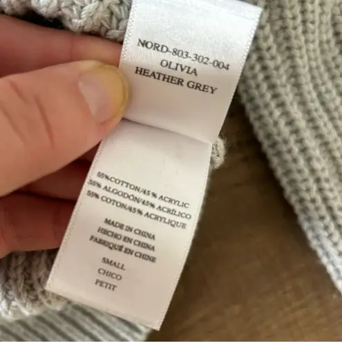 Rails olivia heather gray lace up pullover knit sweater