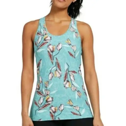 Calia Move Fitted Garden Gate Blue Floral Tank Top Size XS