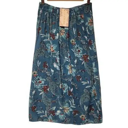 NWT Band of the Free Celene Deep Teal Floral Layerd Midi Skirt Fairy Y2K Sz S