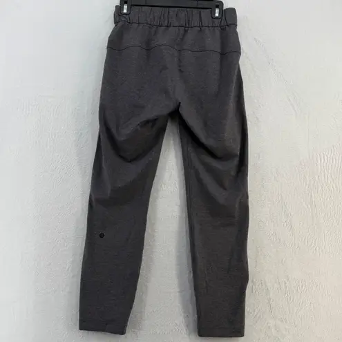 Lululemon On The Fly Pant *28" Heathered Black Jogger Lounge Pants Sz 4 Gray