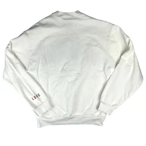 Tinx Rich Mom White Aspen Pride Embroidered Crewneck Pullover Sweatshirt Top M Size M